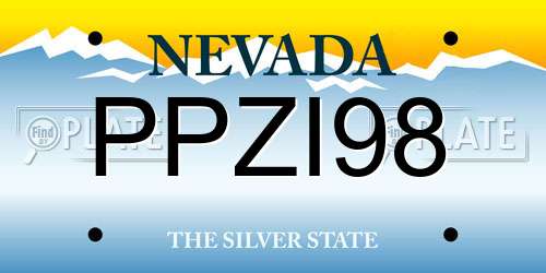 PPZI98 Nevada License Plate