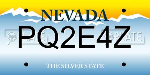 PQ2E4Z Nevada License Plate