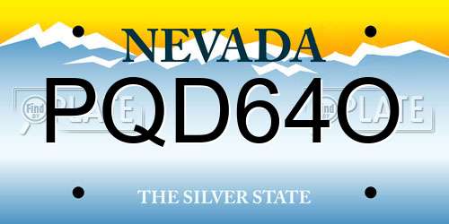 PQD64O Nevada License Plate