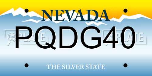PQDG40 Nevada License Plate