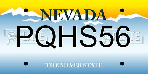 PQHS56 Nevada License Plate