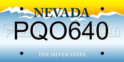 PQO640 Nevada License Plate