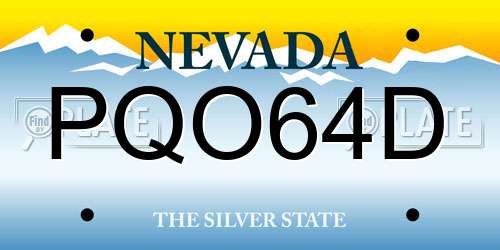 PQO64D Nevada License Plate