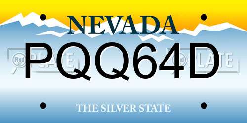 PQQ64D Nevada License Plate