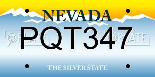 PQT347 Nevada License Plate