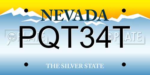 PQT34T Nevada License Plate