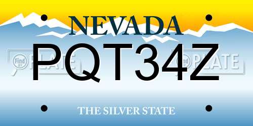 PQT34Z Nevada License Plate