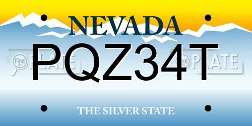 PQZ34T Nevada License Plate