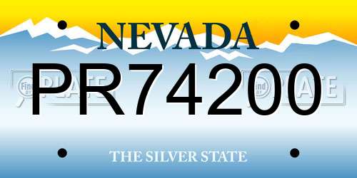 PR74200 Nevada License Plate