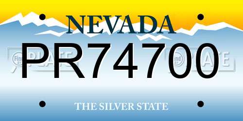 PR74700 Nevada License Plate