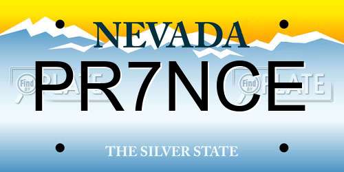 PR7NCE Nevada License Plate