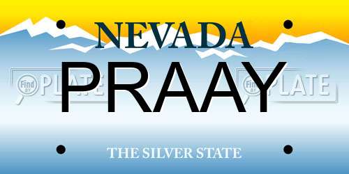 PRAAY Nevada License Plate