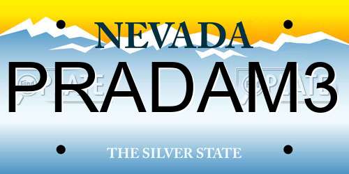 PRADAM3 Nevada License Plate