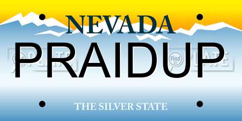 PRAIDUP Nevada License Plate