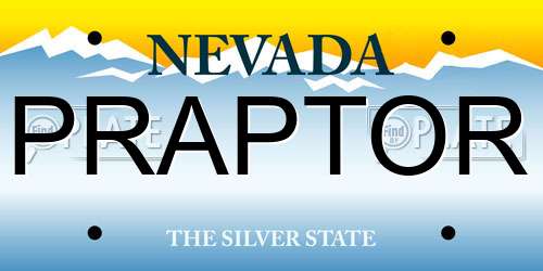 PRAPTOR Nevada License Plate