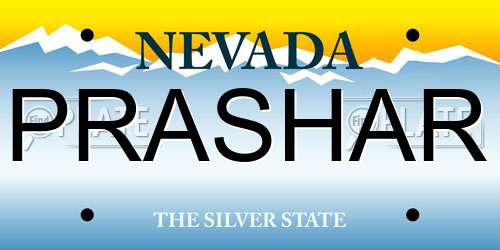 PRASHAR Nevada License Plate