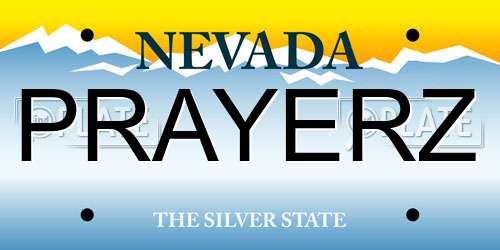 PRAYERZ Nevada License Plate