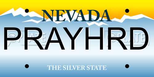 PRAYHRD Nevada License Plate