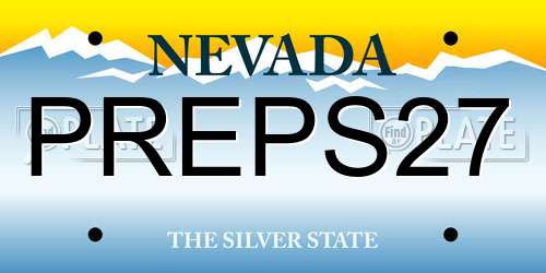 PREPS27 Nevada License Plate