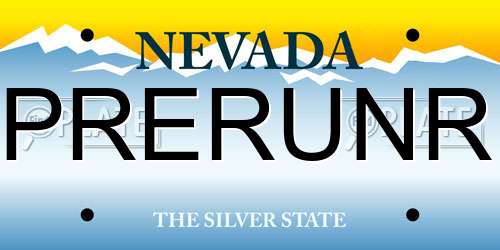 PRERUNR Nevada License Plate