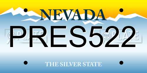PRES522 Nevada License Plate