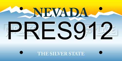 PRES912 Nevada License Plate