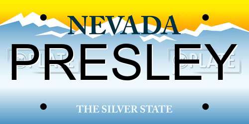 PRESLEY Nevada License Plate