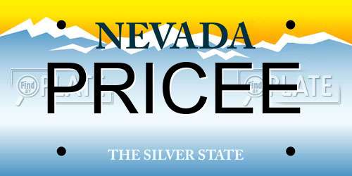 PRICEE Nevada License Plate