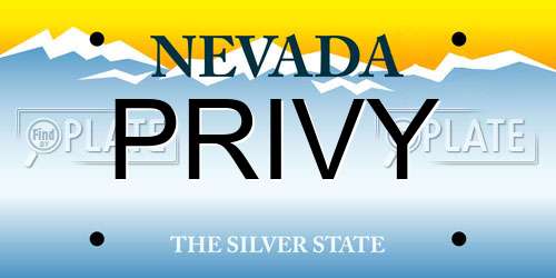 PRIVY Nevada License Plate