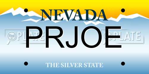 PRJOE Nevada License Plate