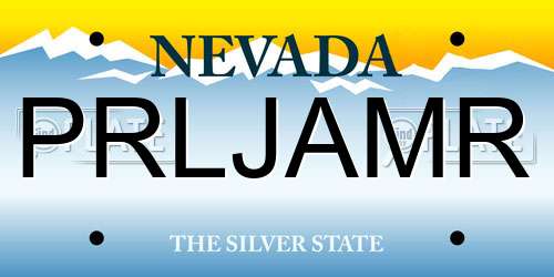 PRLJAMR Nevada License Plate
