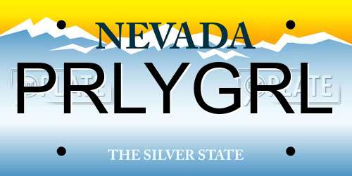 PRLYGRL Nevada License Plate