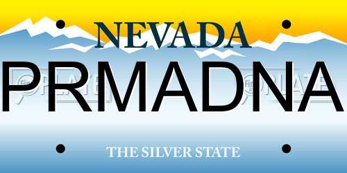 PRMADNA Nevada License Plate
