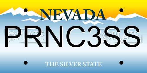 PRNC3SS Nevada License Plate