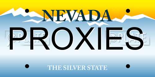 PROXIES Nevada License Plate