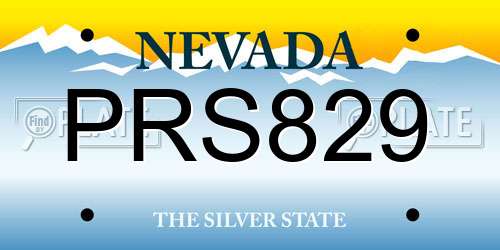 PRS829 Nevada License Plate