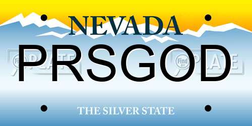 PRSGOD Nevada License Plate