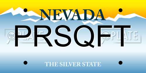 PRSQFT Nevada License Plate