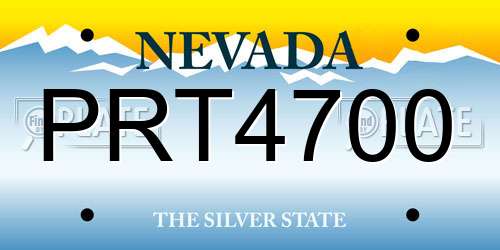 PRT4700 Nevada License Plate