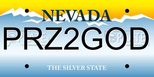 PRZ2GOD Nevada License Plate