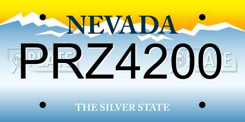 PRZ4200 Nevada License Plate