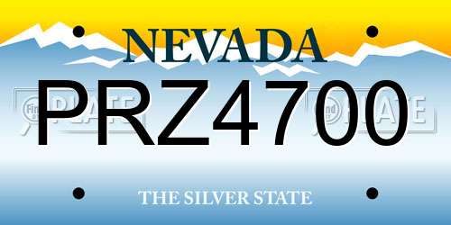 PRZ4700 Nevada License Plate