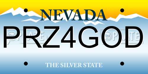 PRZ4GOD Nevada License Plate
