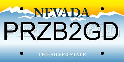 PRZB2GD Nevada License Plate
