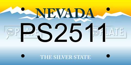 PS2511 Nevada License Plate