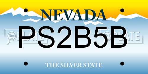 PS2B5B Nevada License Plate