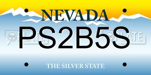 PS2B5S Nevada License Plate