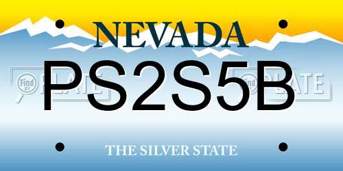 PS2S5B Nevada License Plate