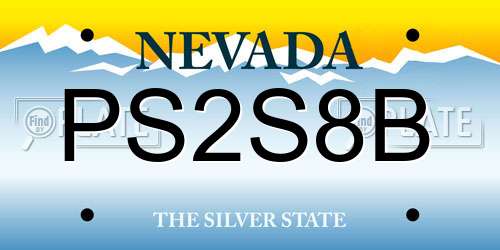 PS2S8B Nevada License Plate