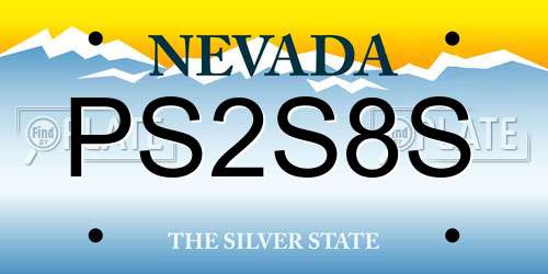 PS2S8S Nevada License Plate